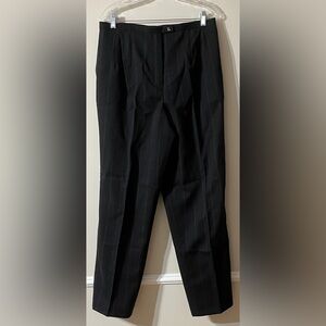 Harve Benard Fully Lined Flat Front 100% Wool Pants Black Size 14